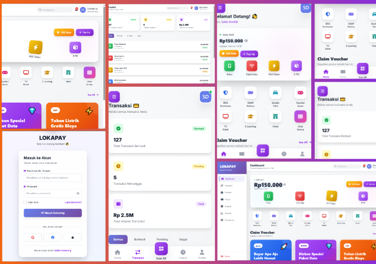 Template PPOB HTML, Tailwind CSS Mobile Responsive